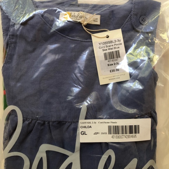 ๐SOLD๐NWT Baby Boden NWT Cord Scene Pinnie - Picture 4 of 6